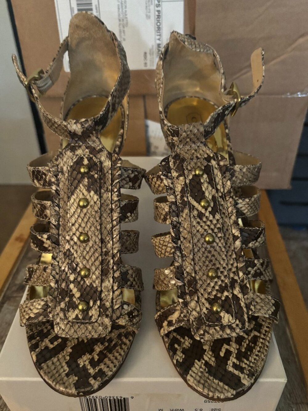 Coach Snakeskin Sandals 8.5